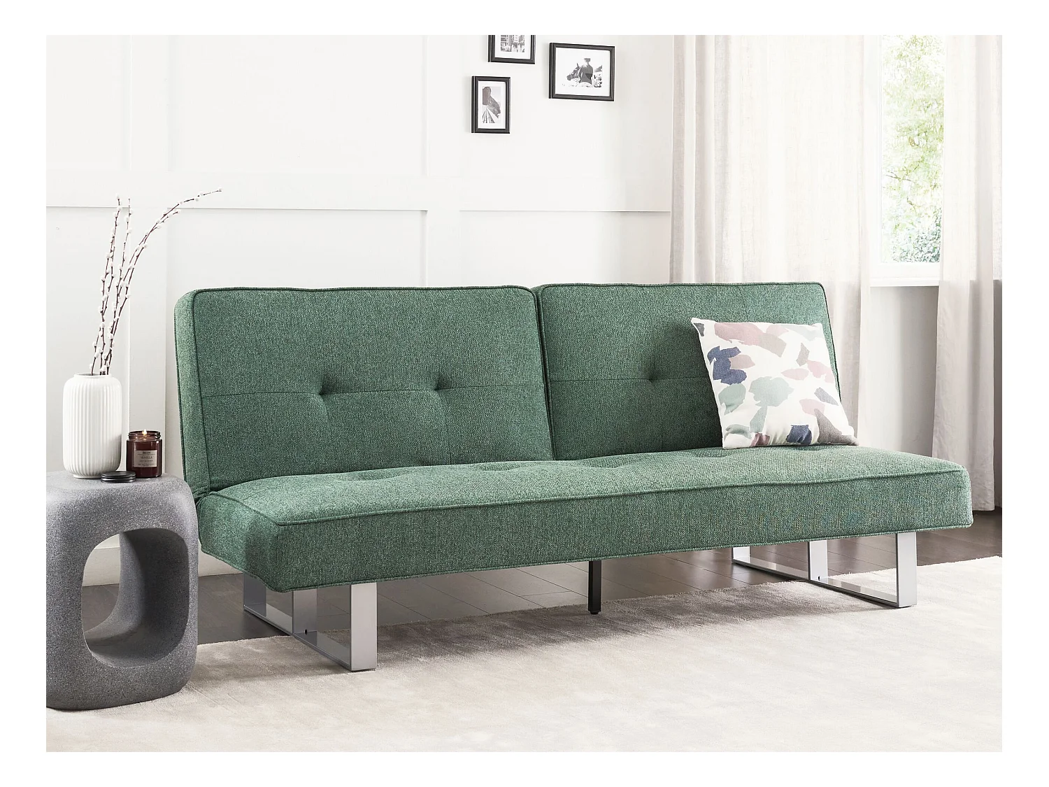 Slaapbank DUBLIN Stof Groen 3-zitter