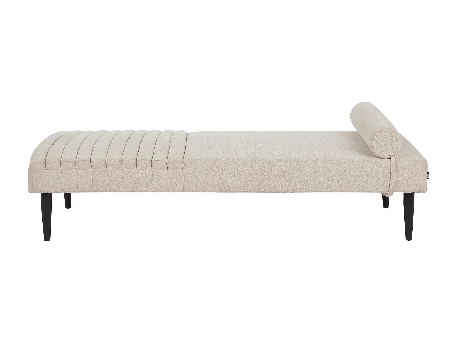 Chaiselongue Stoffbezug beige gesteppt mit Kissen Metallgestell modern Mauriac