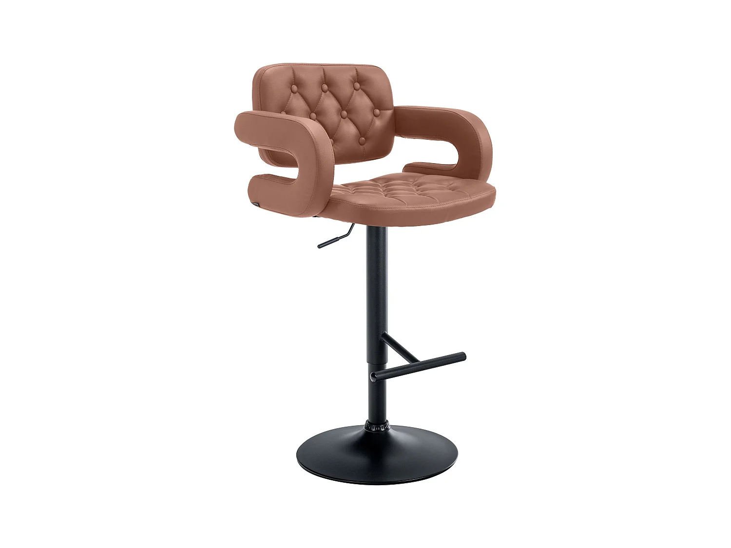Tabouret de bar - Similicuir & Métal - Cognac - Dublin