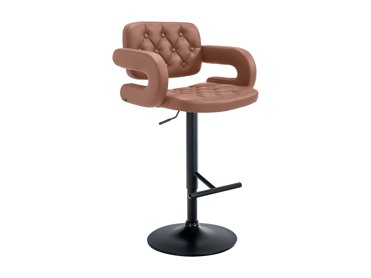 Tabouret de bar - Similicuir & Métal - Cognac - Dublin