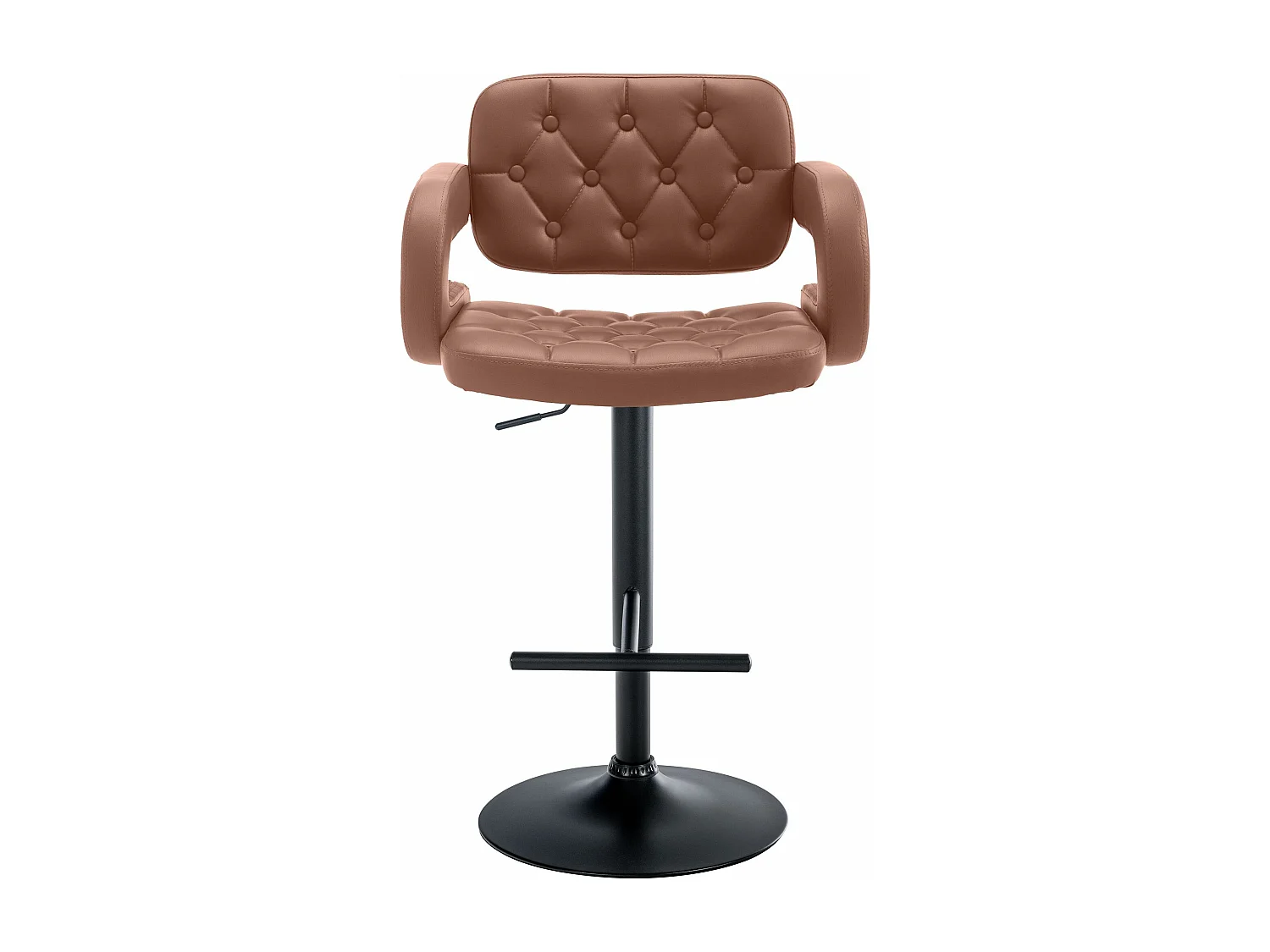 Tabouret de bar - Similicuir & Métal - Cognac - Dublin