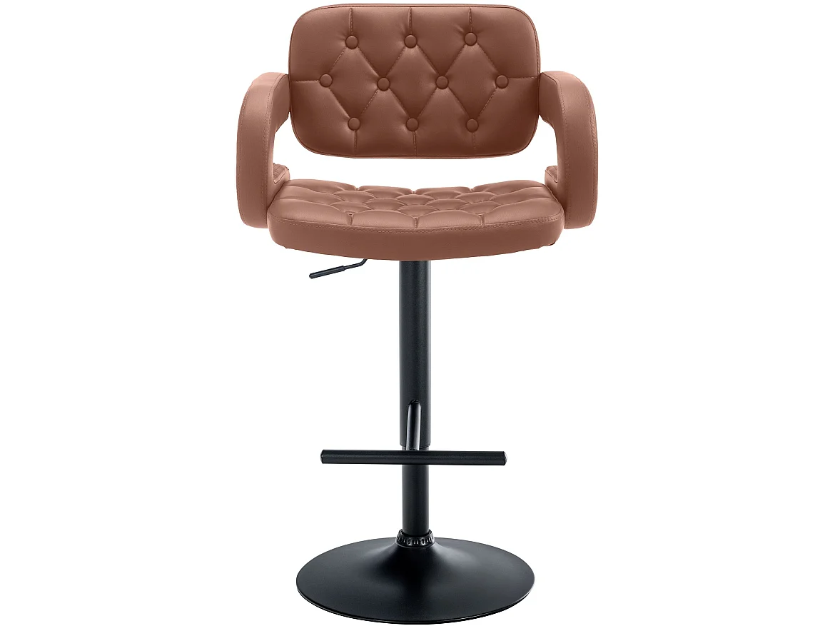 Tabouret de bar - Similicuir & Noir - Cognac - Dublin