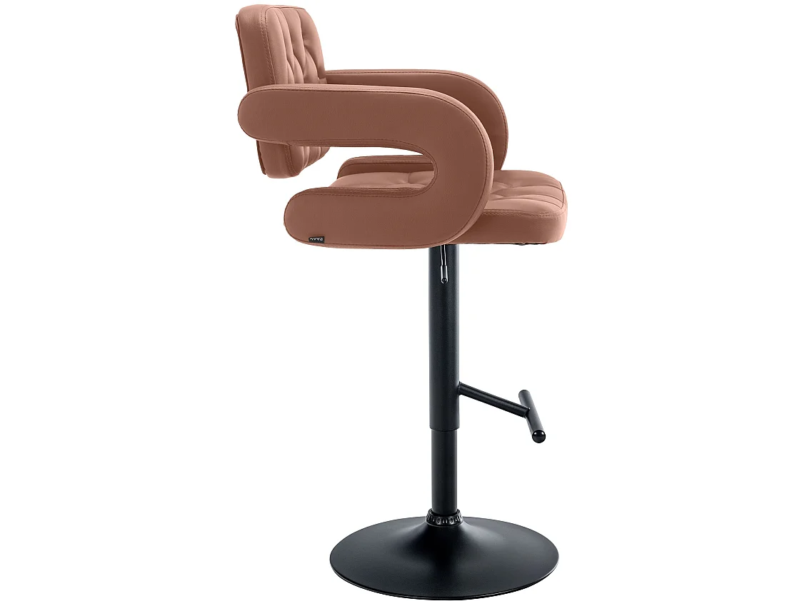 Tabouret de bar - Similicuir & Noir - Cognac - Dublin