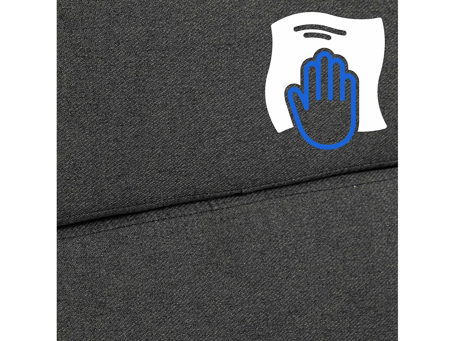 Chaise de bureau - Tissu & Métal chromé - Gris foncé - Cleveland