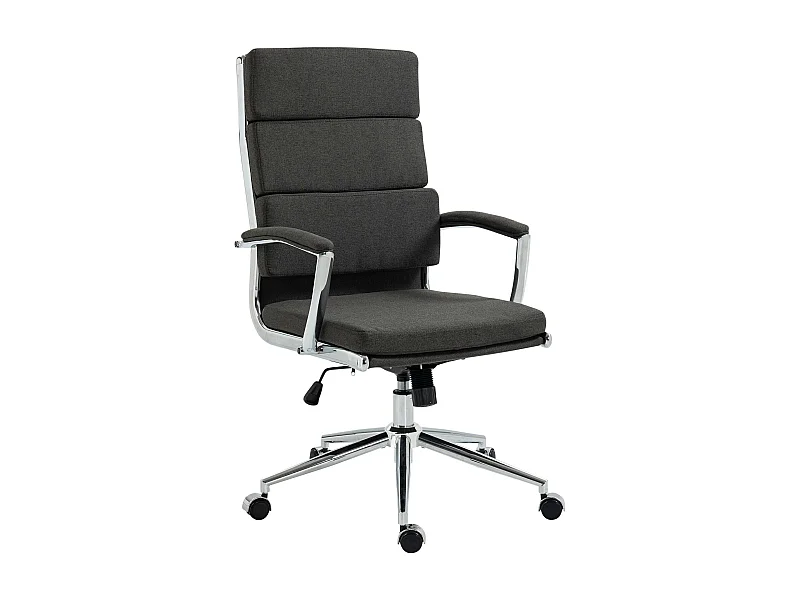Bürosessel - Stoff & Metall in Chromoptik - dunkelgrau - Cleveland
