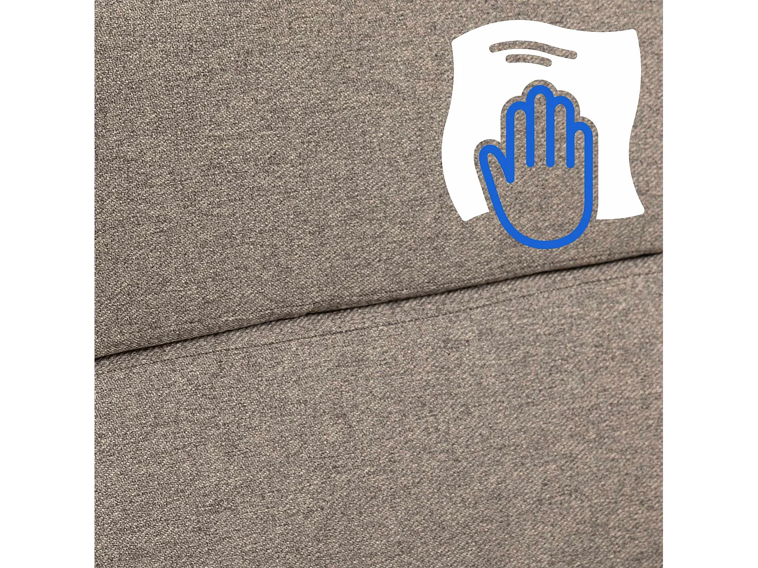 Chaise de bureau - Tissu & Métal chromé - Taupe - Cleveland