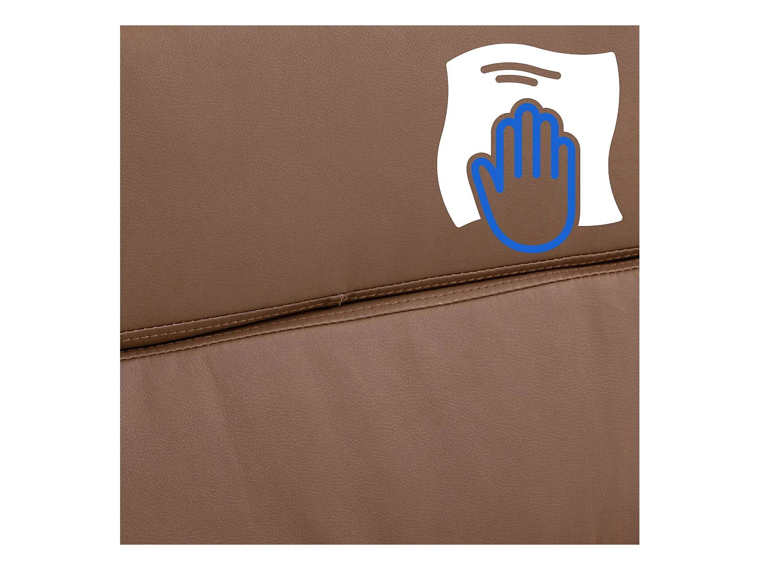 Chaise de bureau - Similicuir & Métal chromé - Marron clair - Cleveland