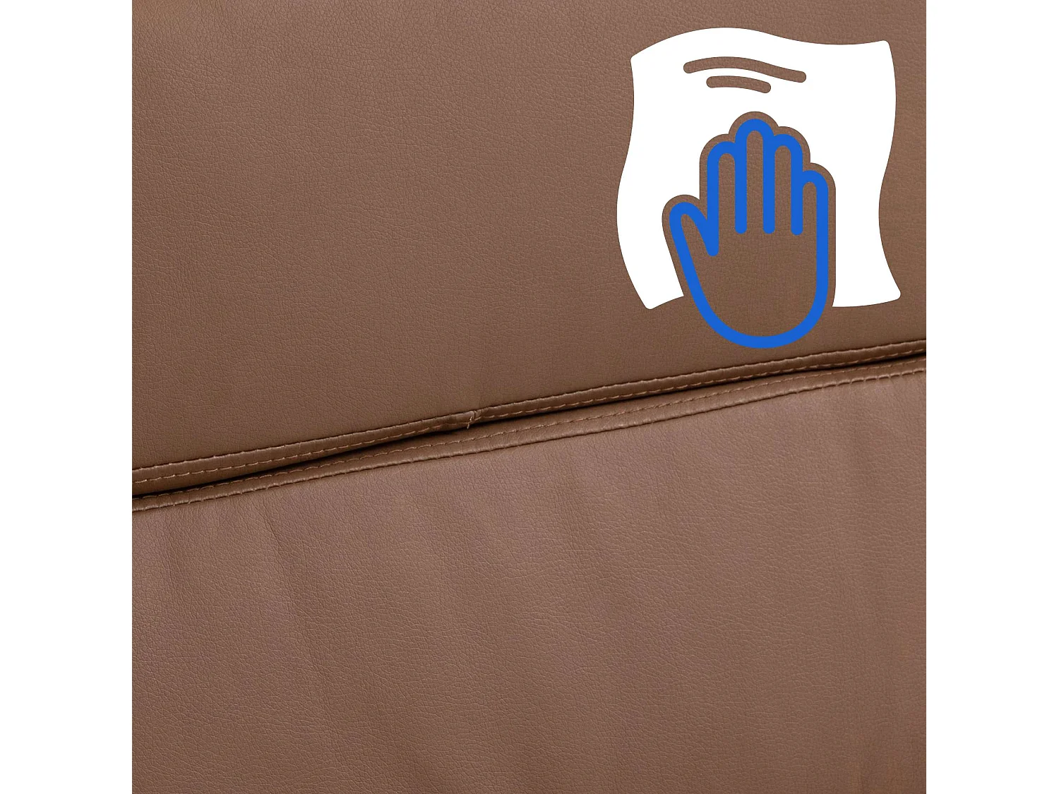 Chaise de bureau - Similicuir & Métal chromé - Marron clair - Cleveland