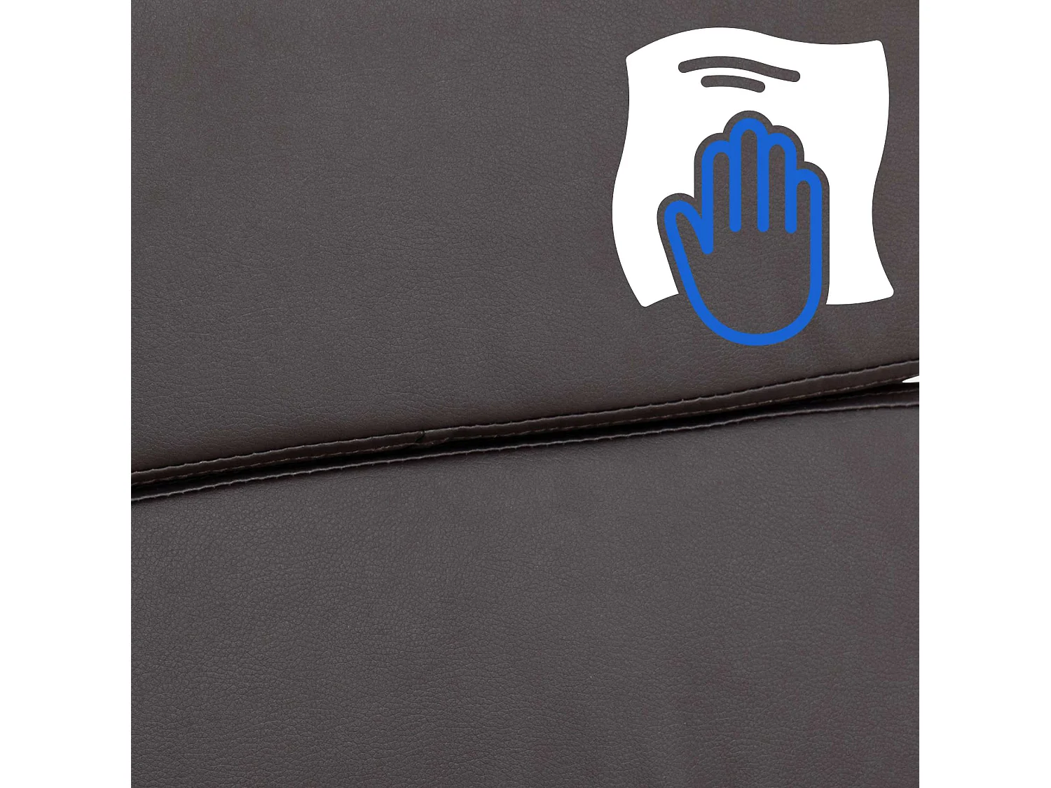 Chaise de bureau - Similicuir & Métal chromé - Marron - Cleveland