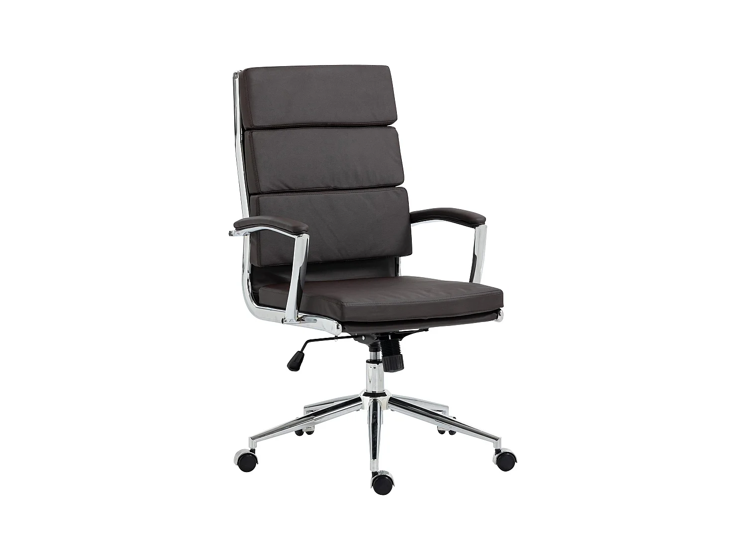 Chaise de bureau - Similicuir & Métal chromé - Marron - Cleveland
