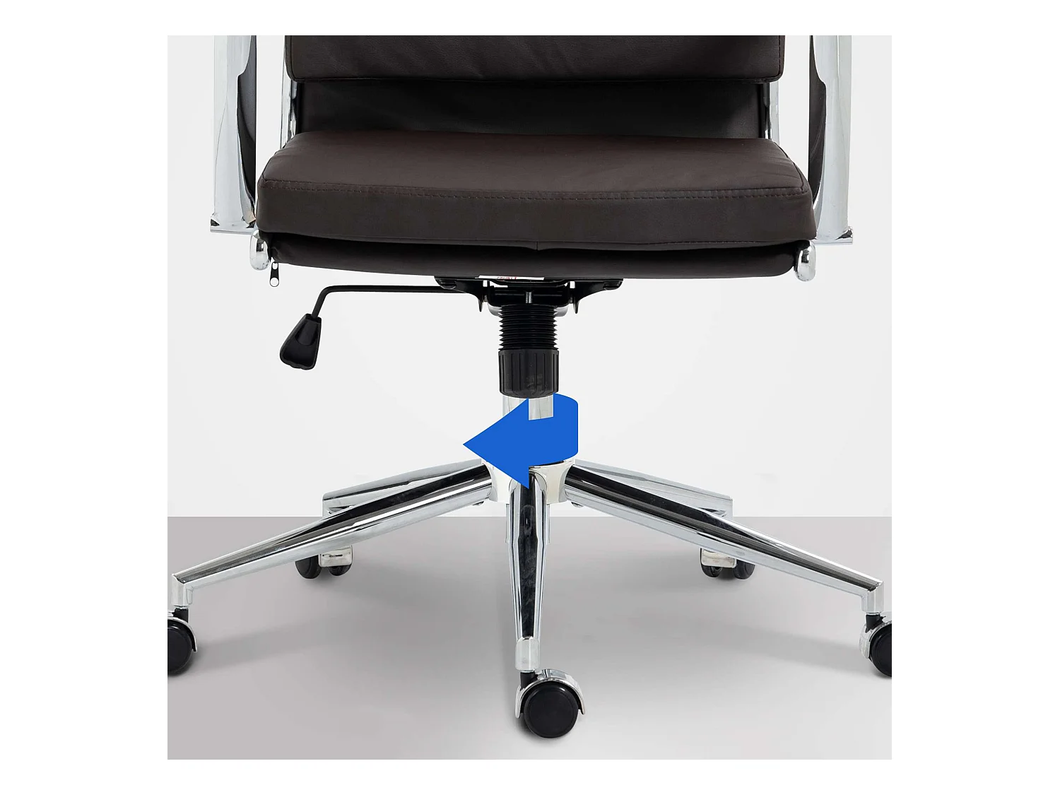 Chaise de bureau - Similicuir & Métal chromé - Marron - Cleveland