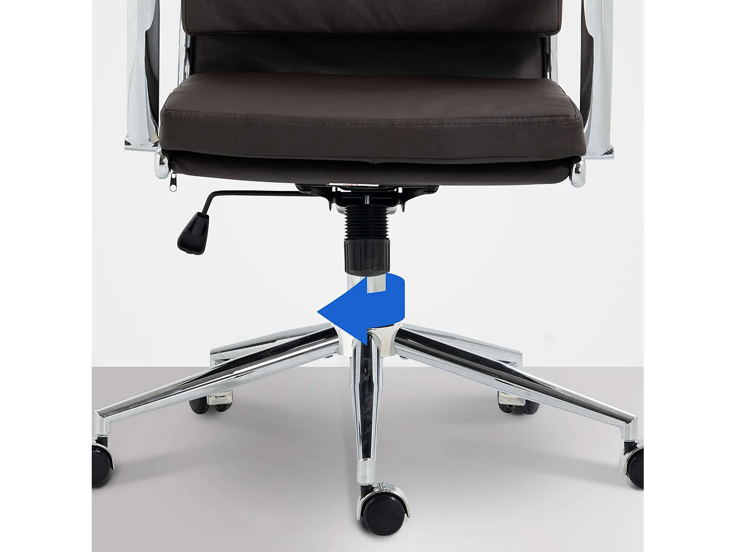 Chaise de bureau - Similicuir & Métal chromé - Marron - Cleveland