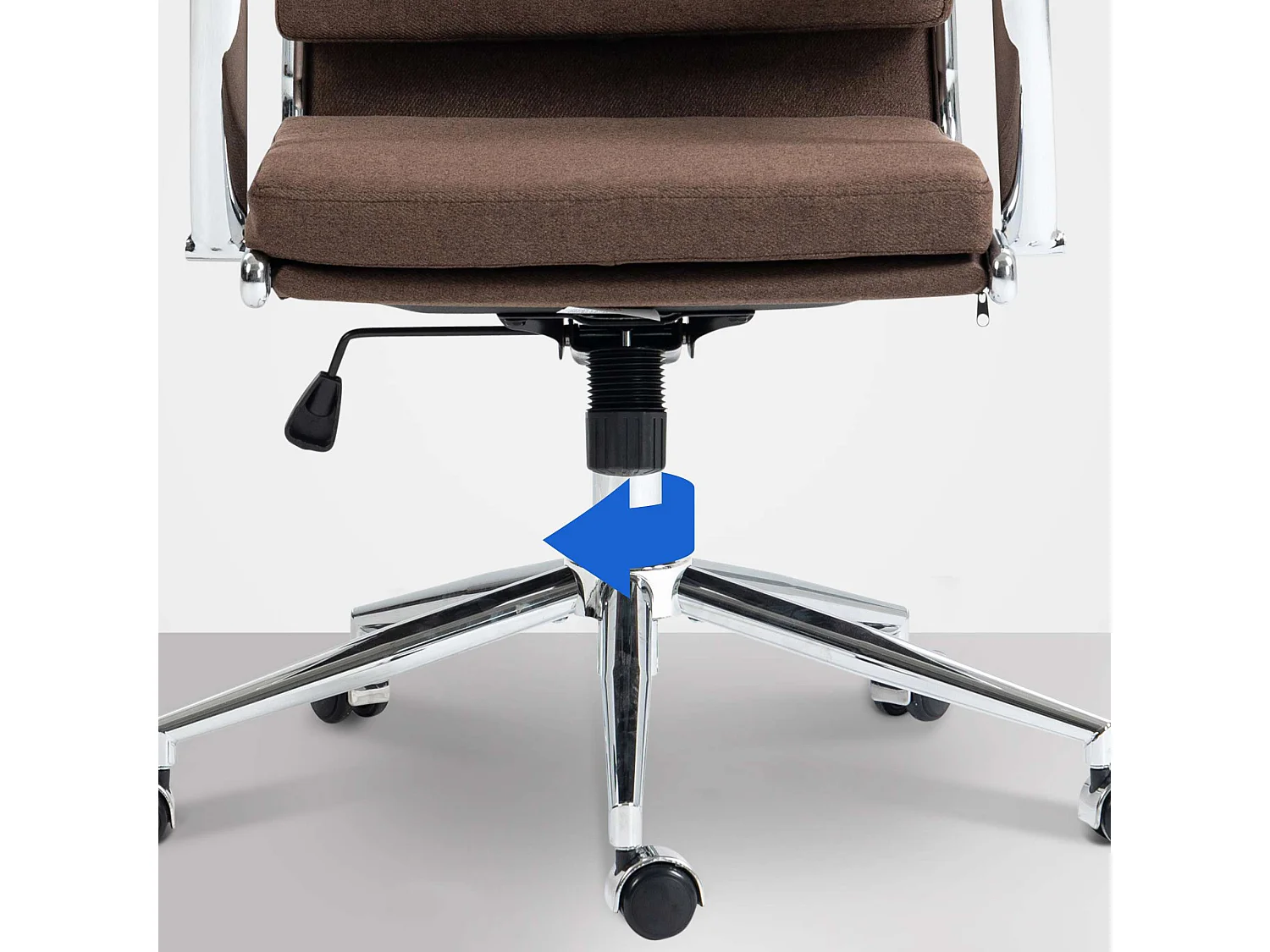 Chaise de bureau - Tissu & Métal chromé - Marron - Cleveland