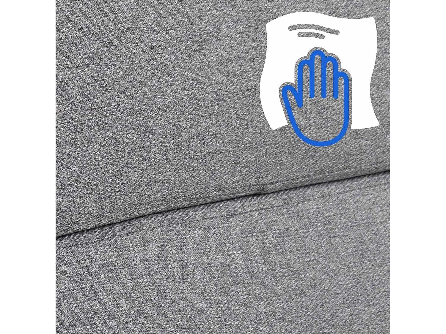 Chaise de bureau - Tissu & Métal chromé - Gris - Cleveland