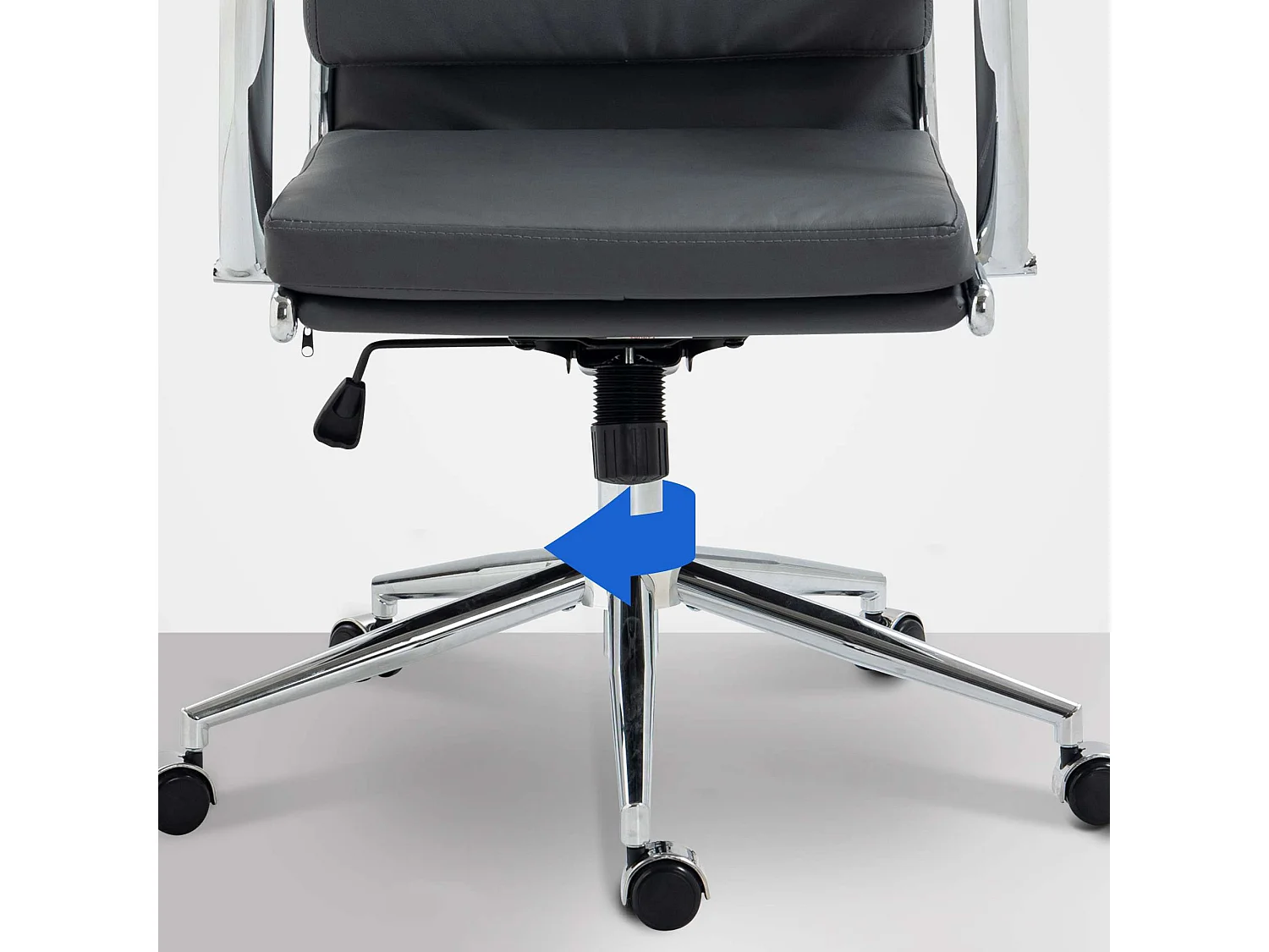 Chaise de bureau - Similicuir & Métal chromé - Gris - Cleveland