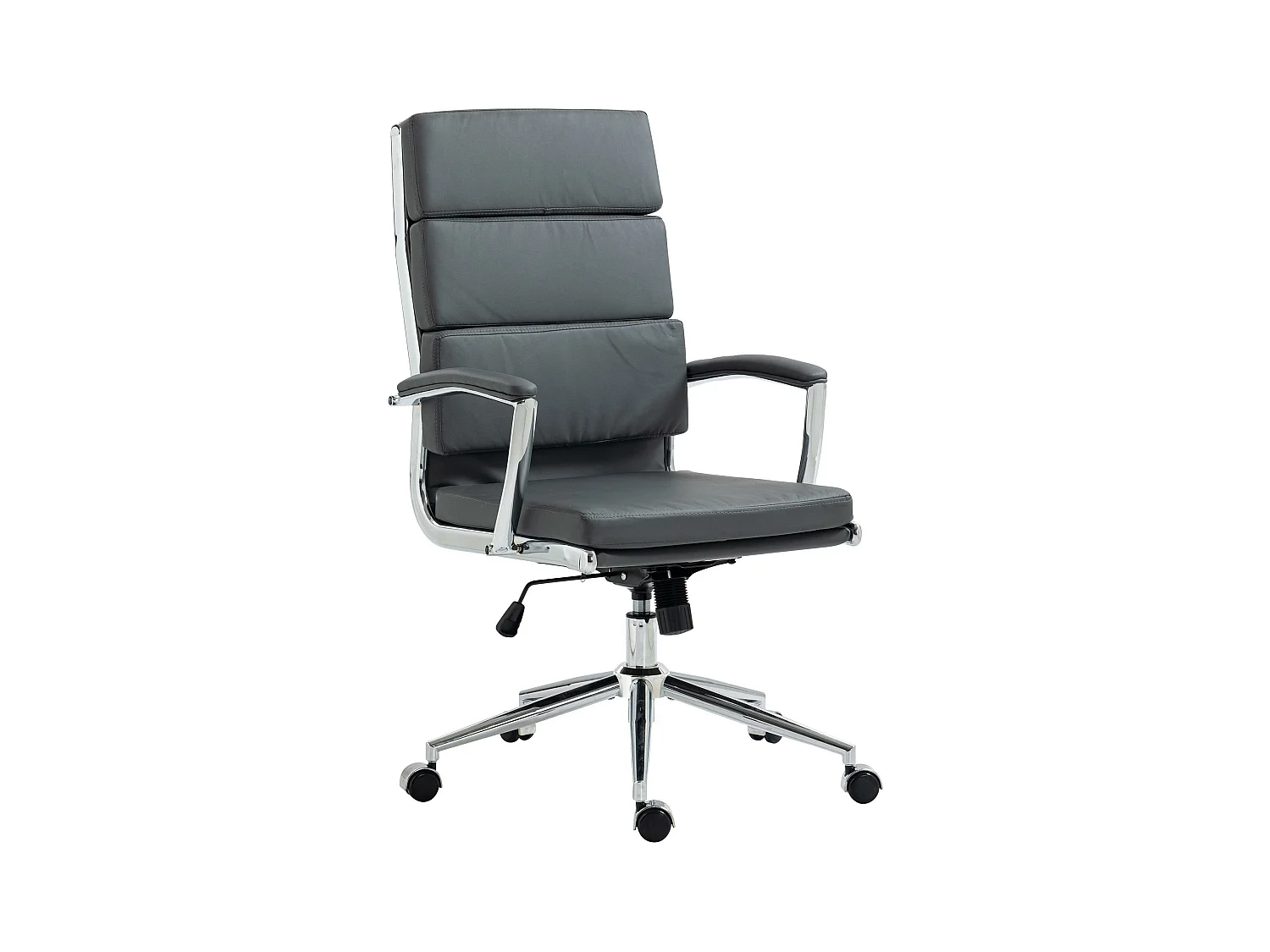 Chaise de bureau - Similicuir & Métal chromé - Gris - Cleveland