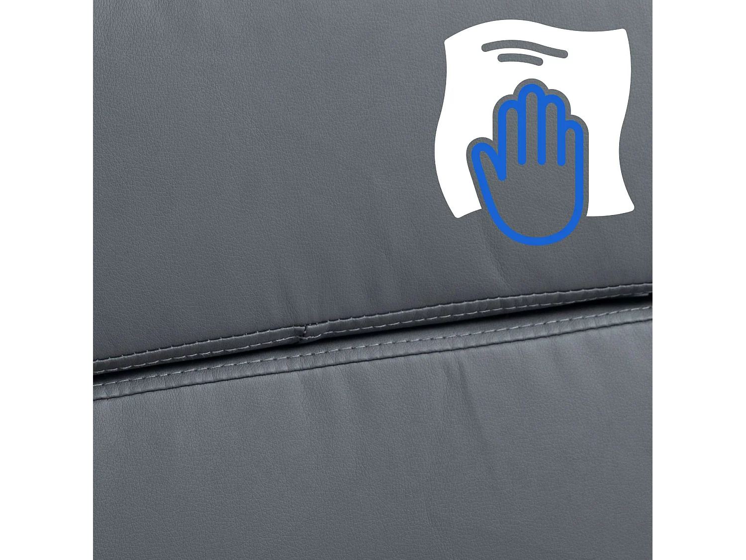 Chaise de bureau - Similicuir & Métal chromé - Gris - Cleveland