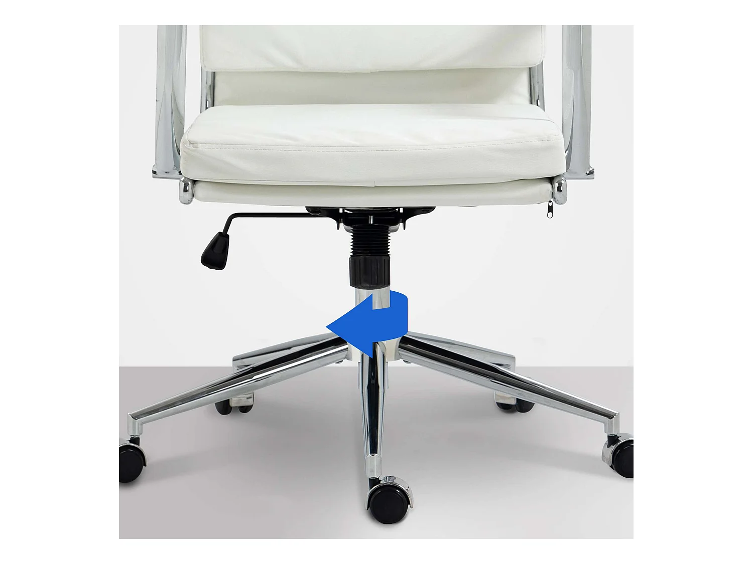 Bureaustoel - Kunstleer & Metaal in chroomoptiek - wit - Cleveland