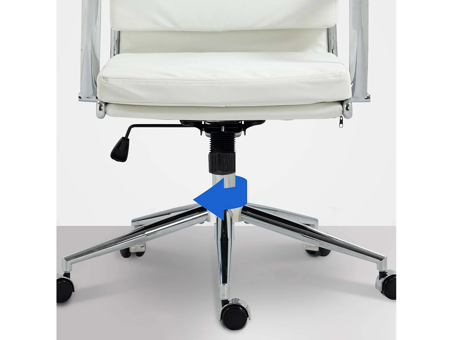 Chaise de bureau - Similicuir & Métal chromé - Blanc - Cleveland