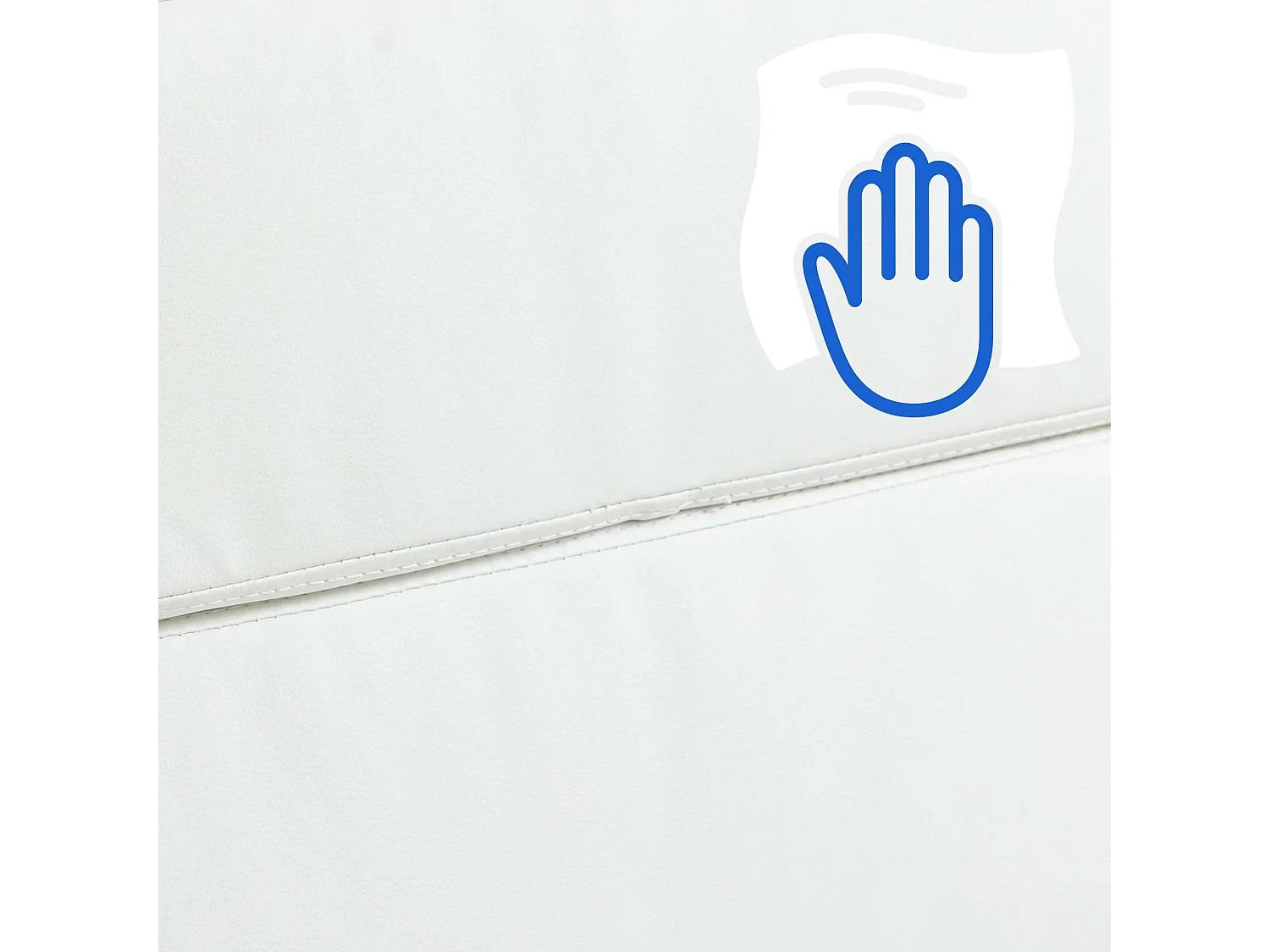 Chaise de bureau - Similicuir & Métal chromé - Blanc - Cleveland