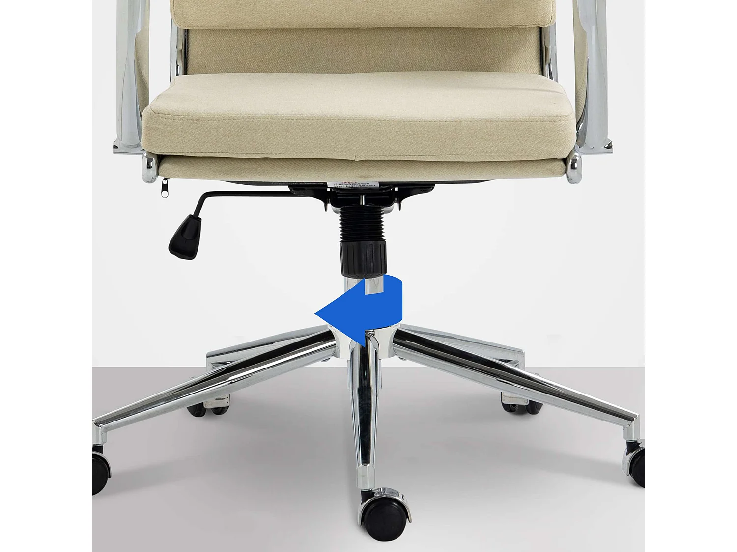 Chaise de bureau - Tissu & Métal chromé - Crème - Cleveland