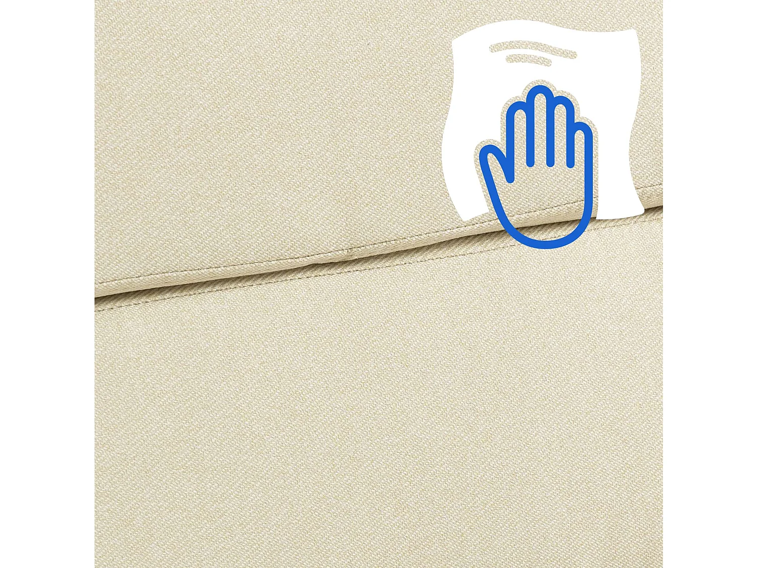 Chaise de bureau - Tissu & Métal chromé - Crème - Cleveland