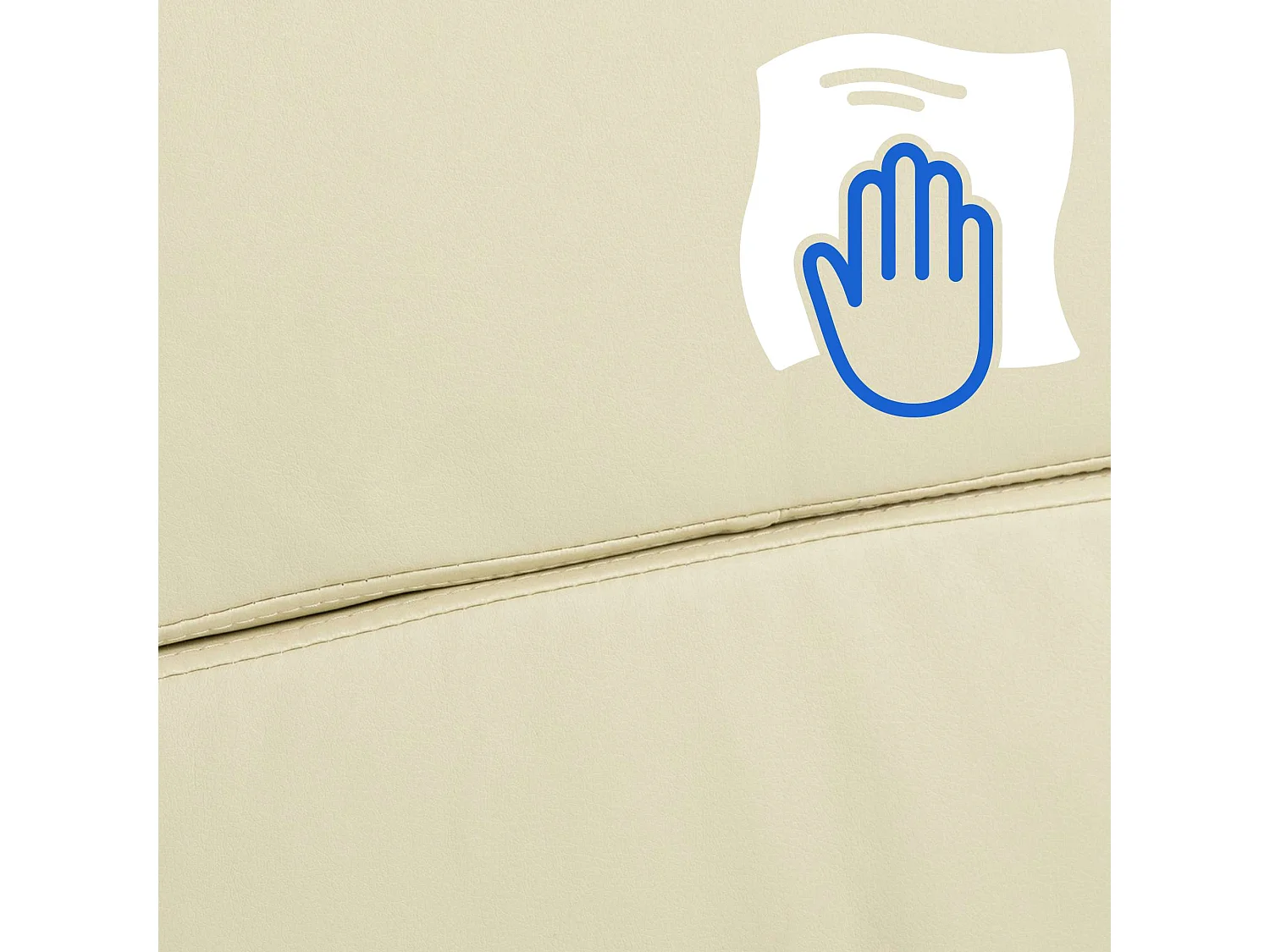 Chaise de bureau - Similicuir & Métal chromé - Crème - Cleveland