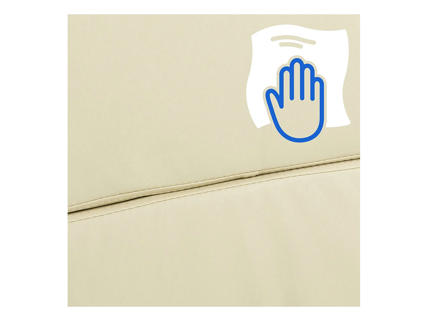 Chaise de bureau - Similicuir & Métal chromé - Crème - Cleveland