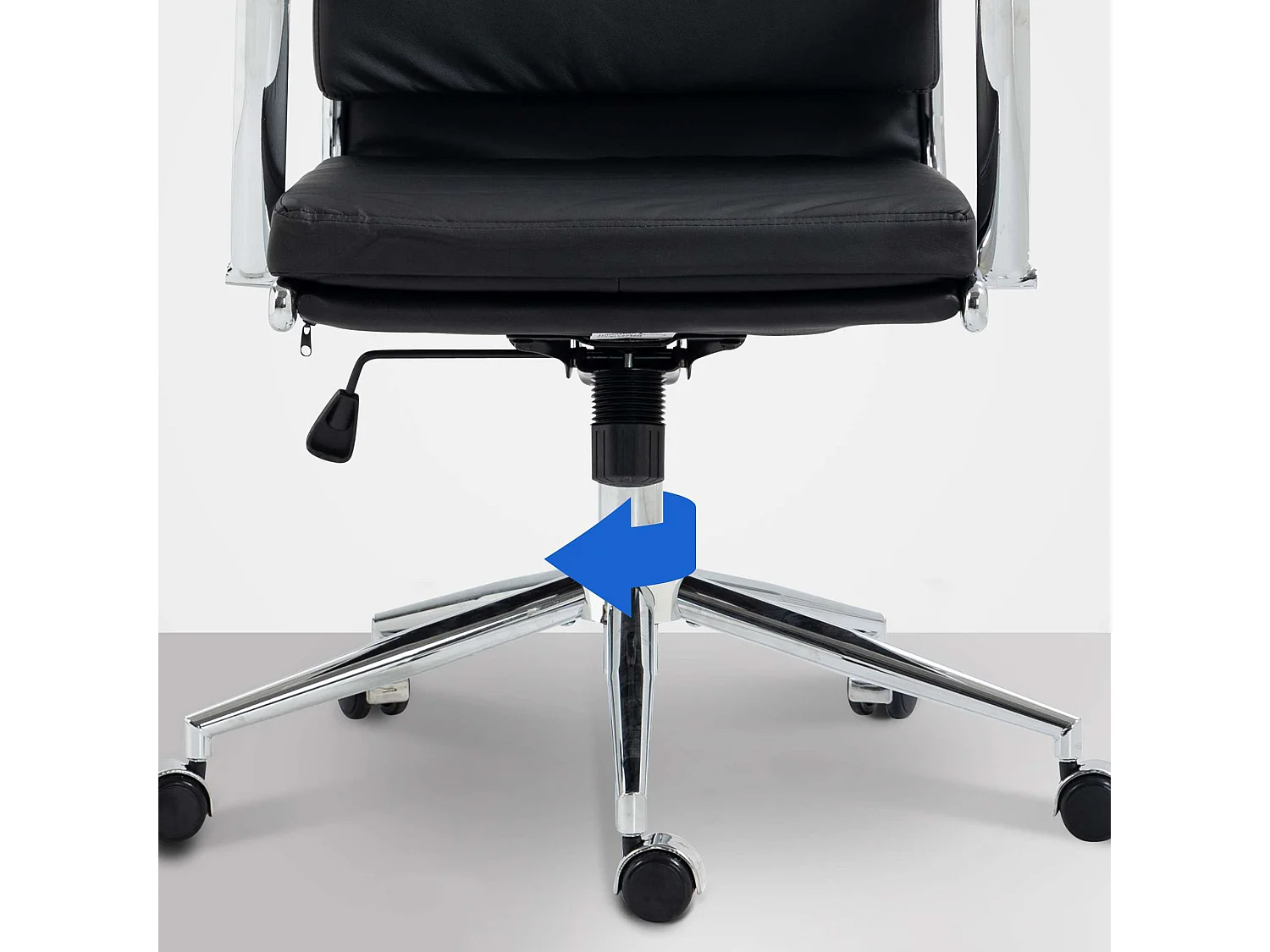 Chaise de bureau - Similicuir & Métal chromé - Noir - Cleveland