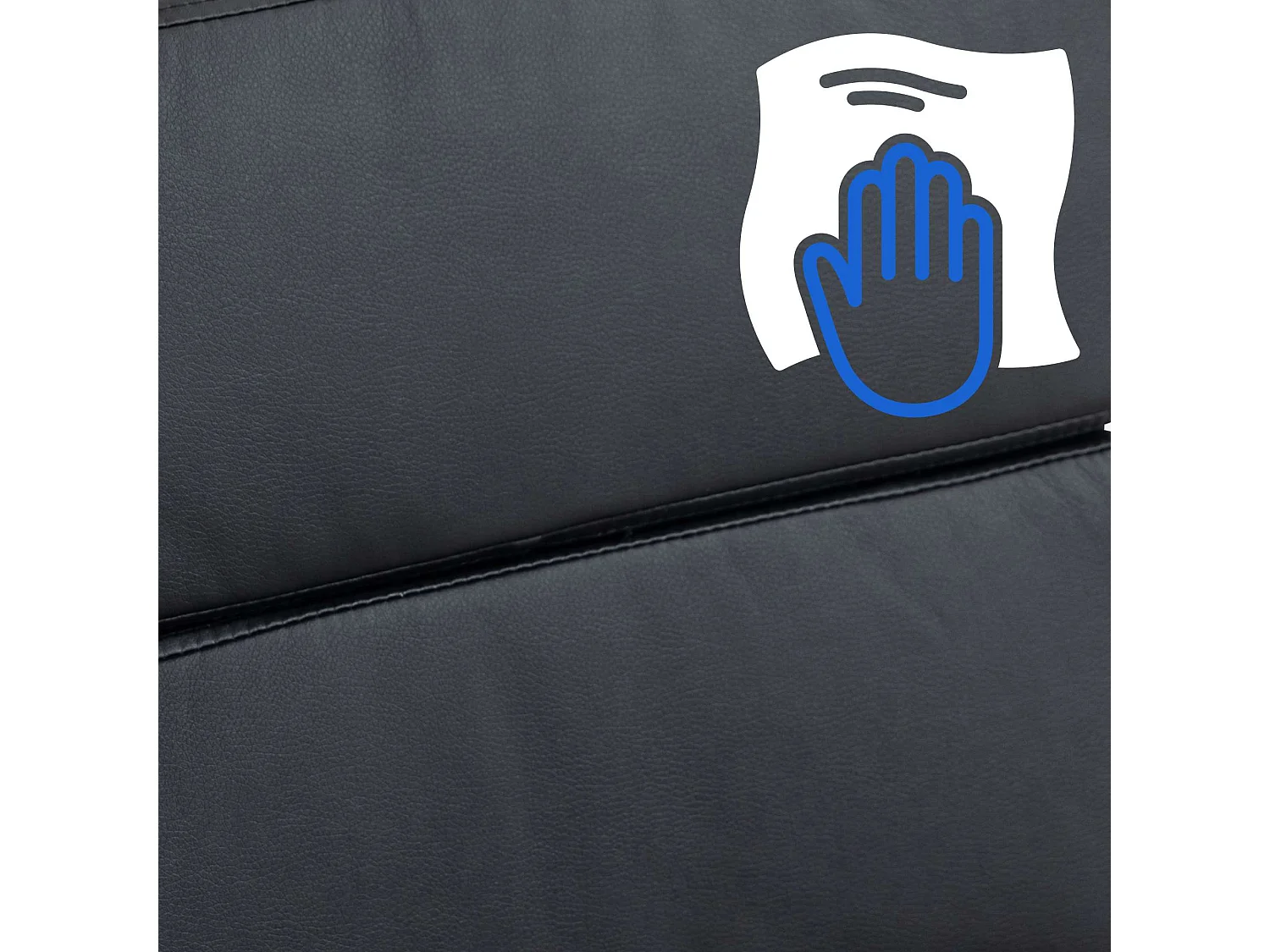 Chaise de bureau - Similicuir & Métal chromé - Noir - Cleveland