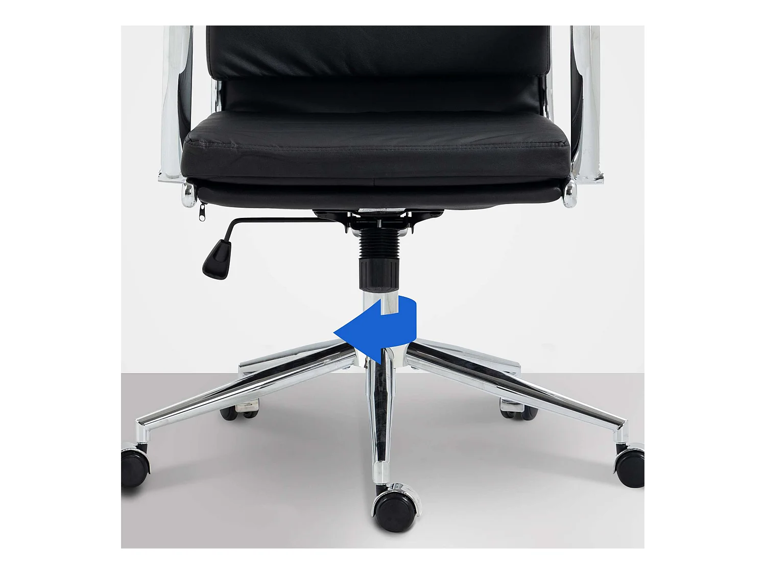 Chaise de bureau - Similicuir & Métal chromé - Noir - Cleveland