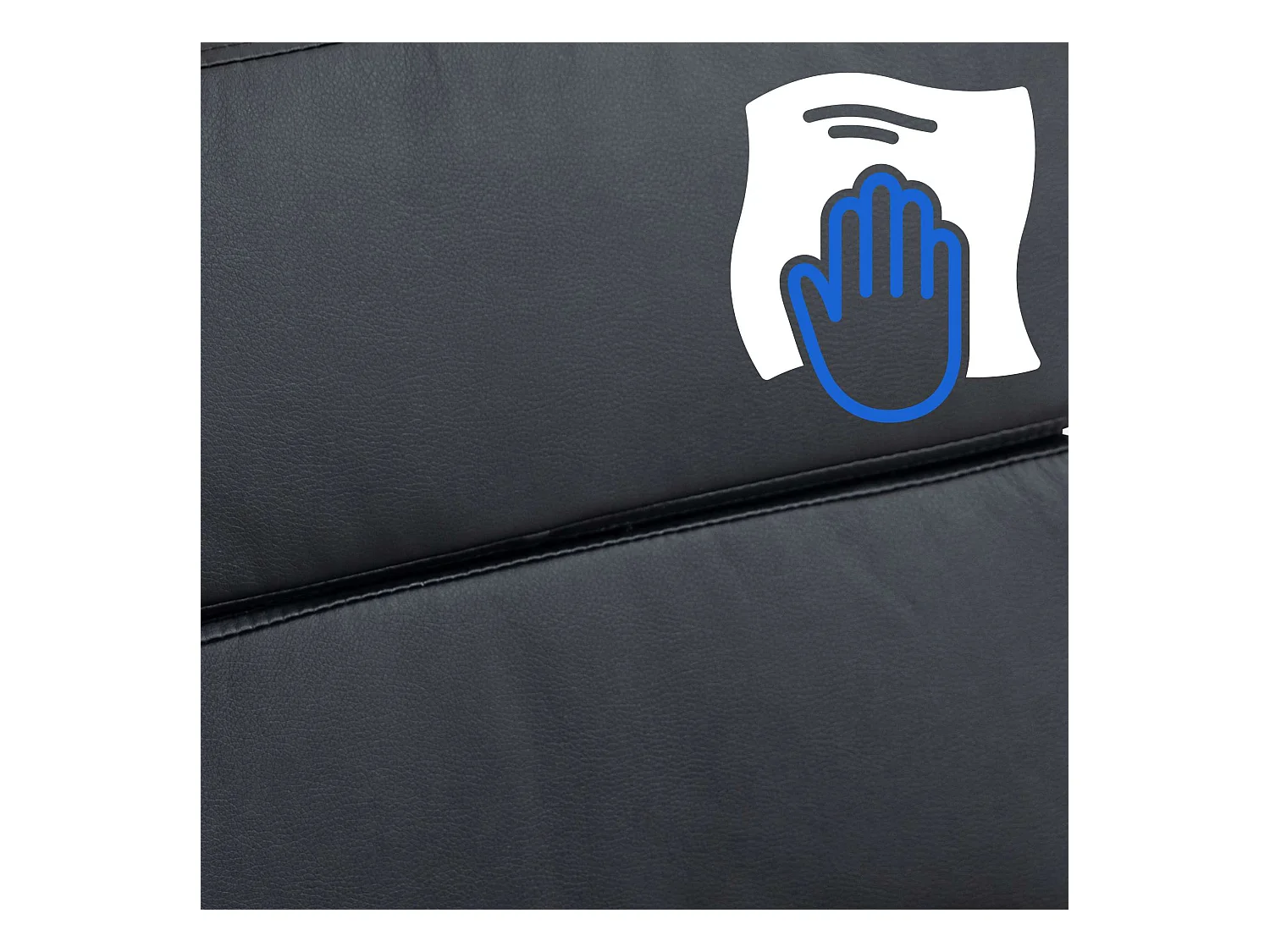 Chaise de bureau - Similicuir & Métal chromé - Noir - Cleveland