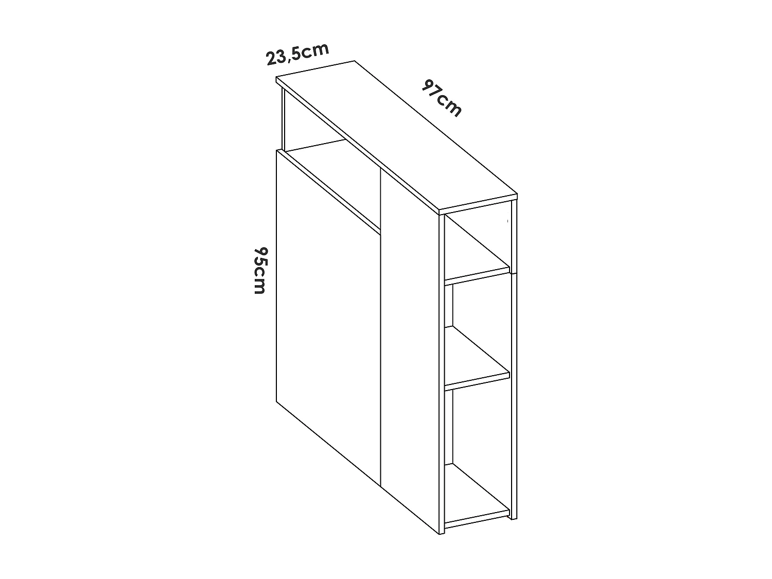 Tête de lit pour enfant en bois coloris blanc, chêne naturel - Longueur 97 x Profondeur 23,5 x Hauteur 95 cm