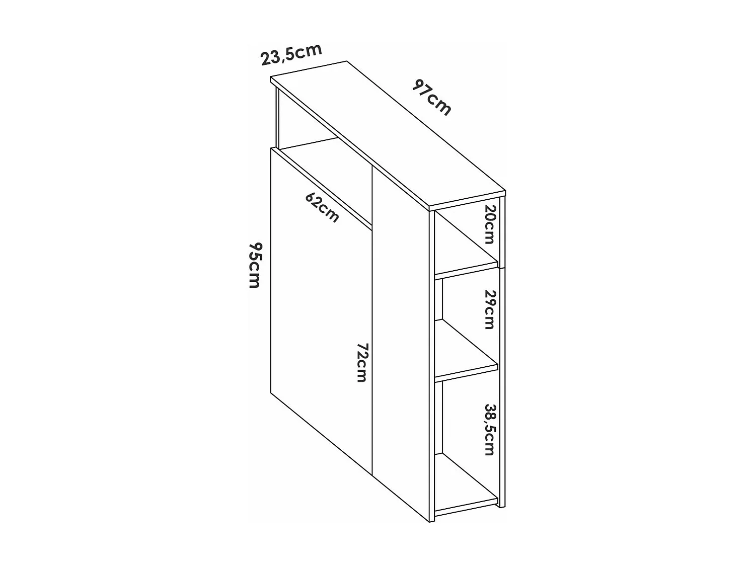 Tête de lit pour enfant en bois coloris blanc, chêne naturel - Longueur 97 x Profondeur 23,5 x Hauteur 95 cm