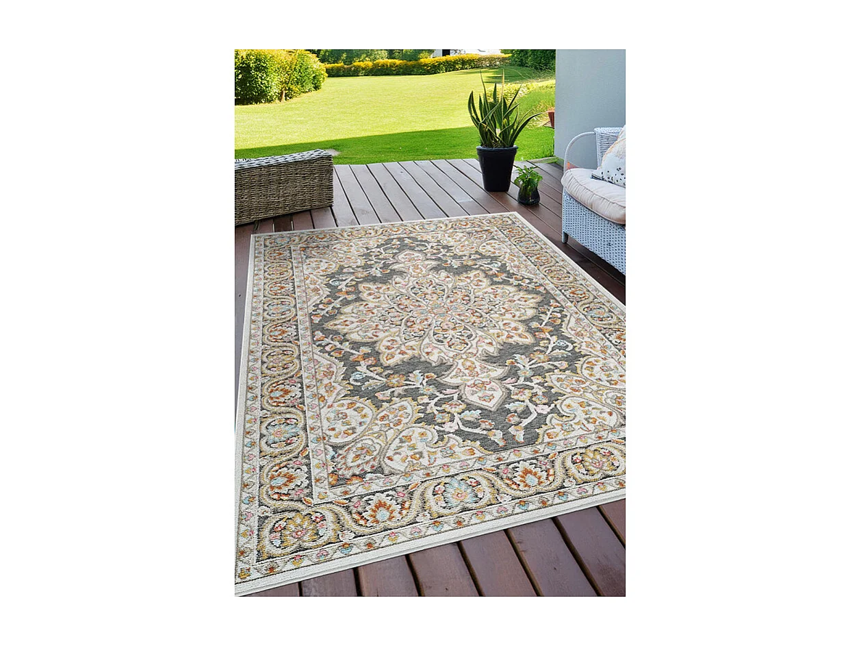 Tapis extérieur intérieur oriental multicolore - GRENADE 67 Noir 200*290