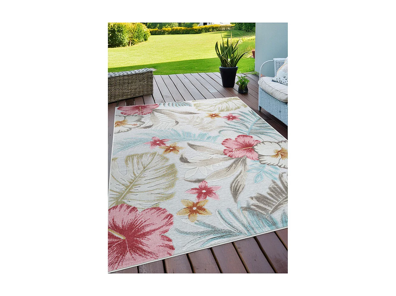 Tapis extérieur fleuris multicolore GRENADE 52 Multicolore 120*170