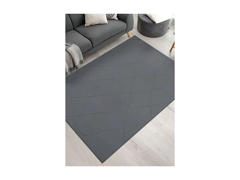 Tapis lavable berbère - KUMLA 641 Gris anthracite 120*170