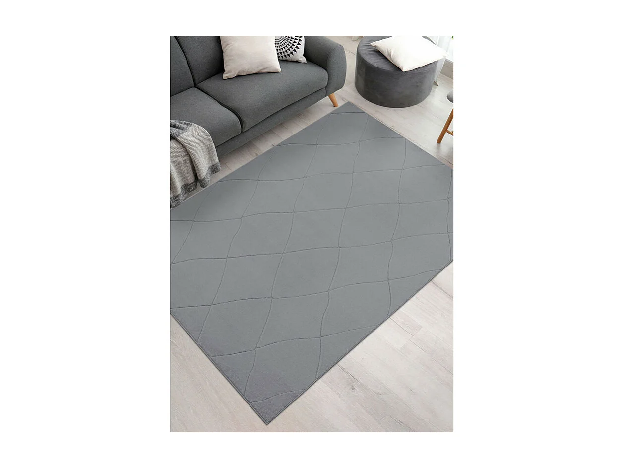 Tapis lavable berbère - KUMLA 641 Gris 120*170