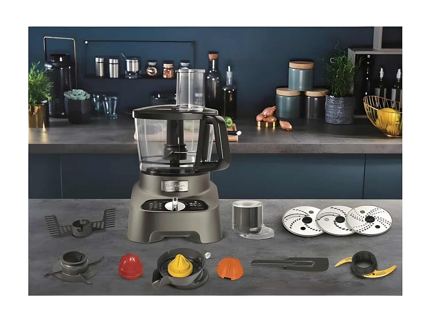 Moulinex Robot multifonction 2l 1000w gris - FP825E10