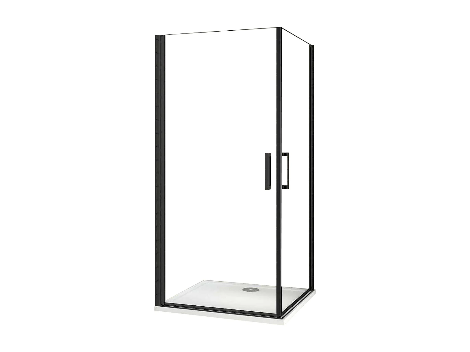 Cabine de duche rectangular Bater Perfil preto mate Vidro Anticalcário 8mm (882-902)x(782-802)x2000mm-AICA