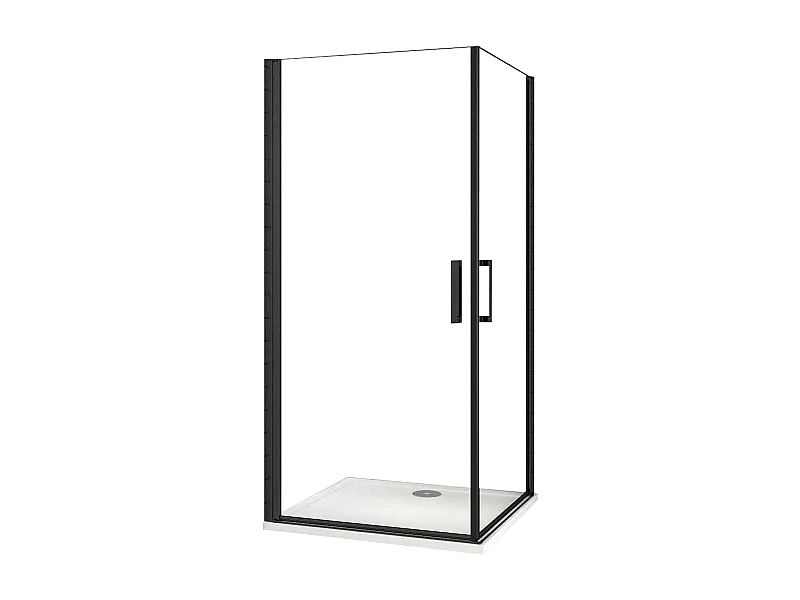 Cabine de duche quadrada Bater Perfil preto mate Vidro Anticalcário 8mm (782-802)x(782-802)x2000mm-AICA