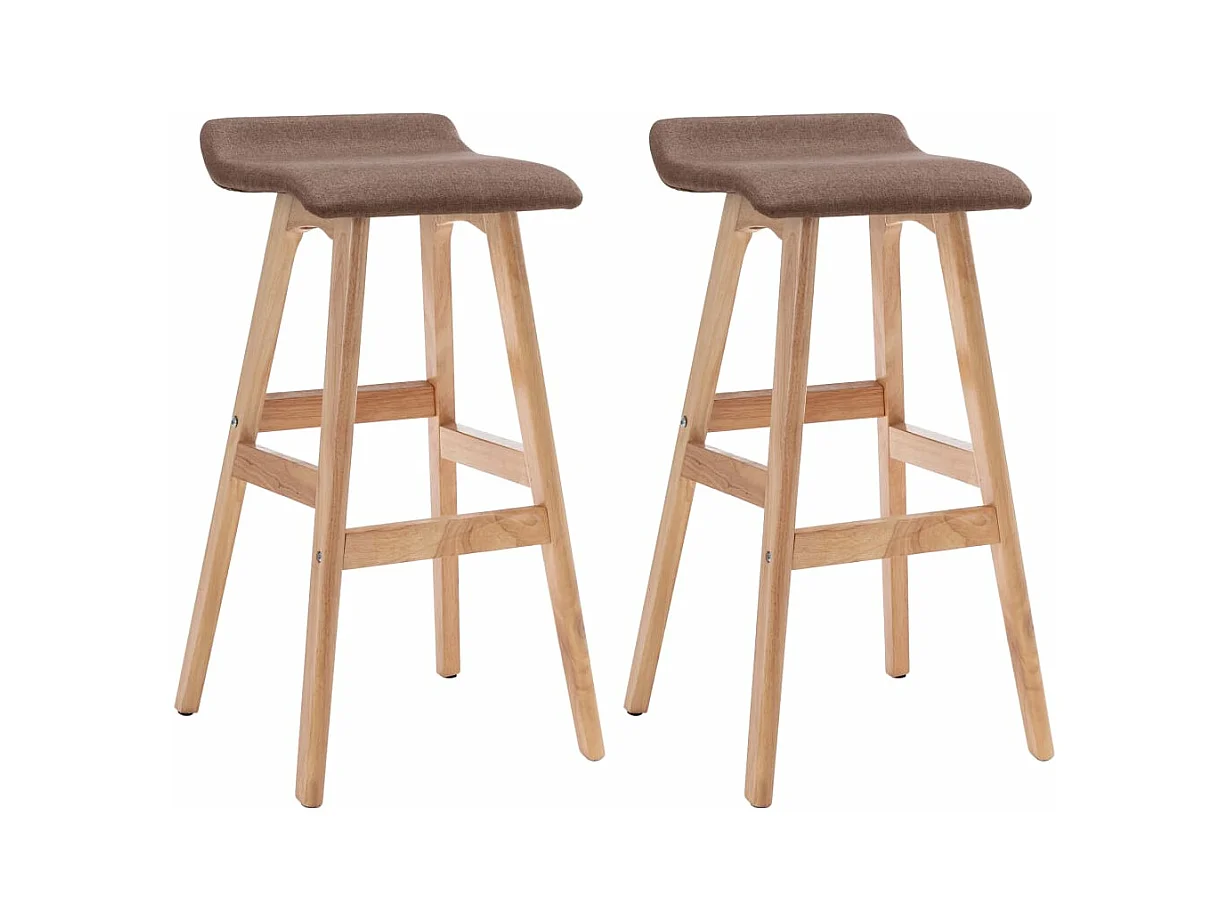 Tabourets de bar lot de 2 taupe tissu