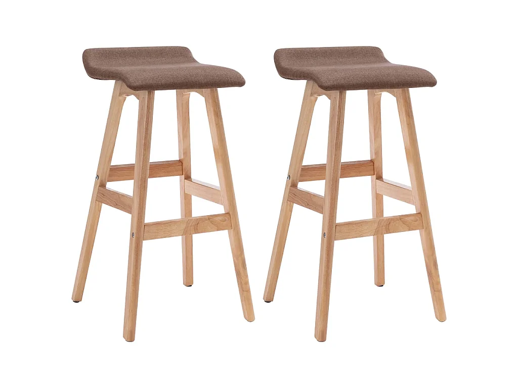 Tabourets de bar lot de 2 taupe tissu