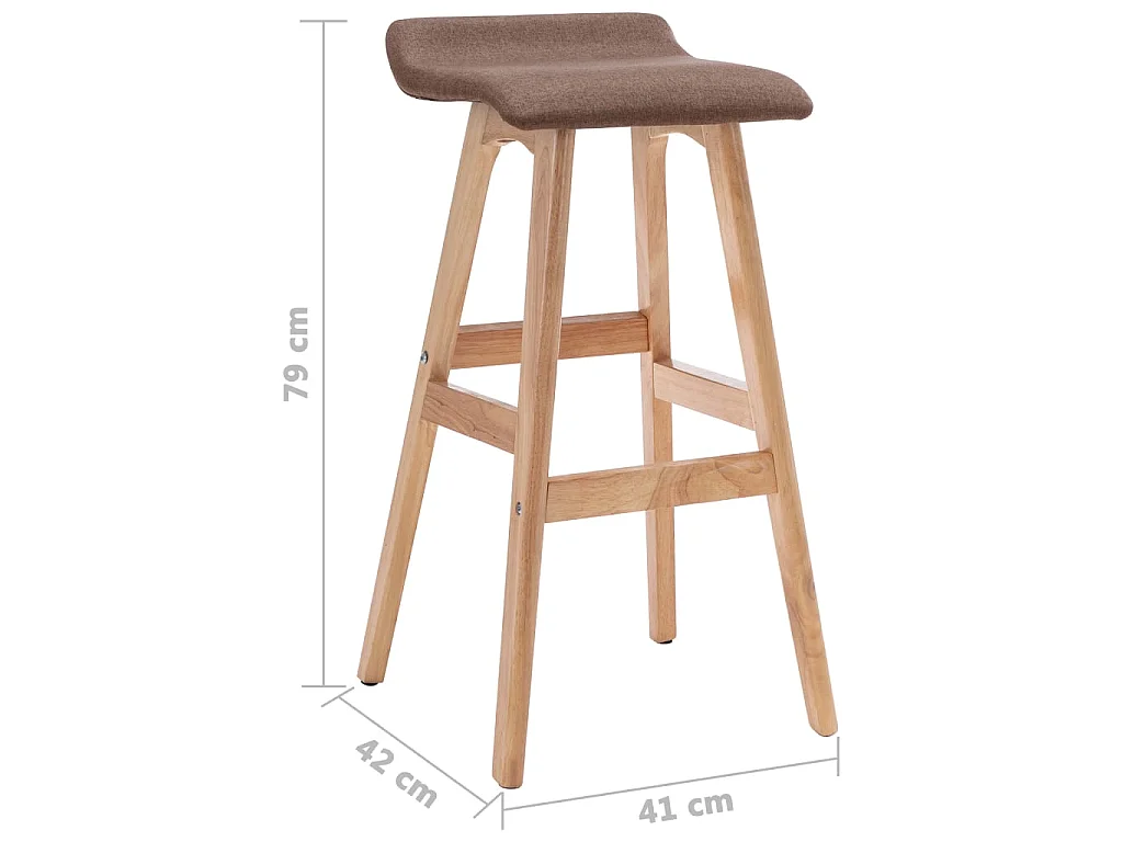 Tabourets de bar lot de 2 taupe tissu