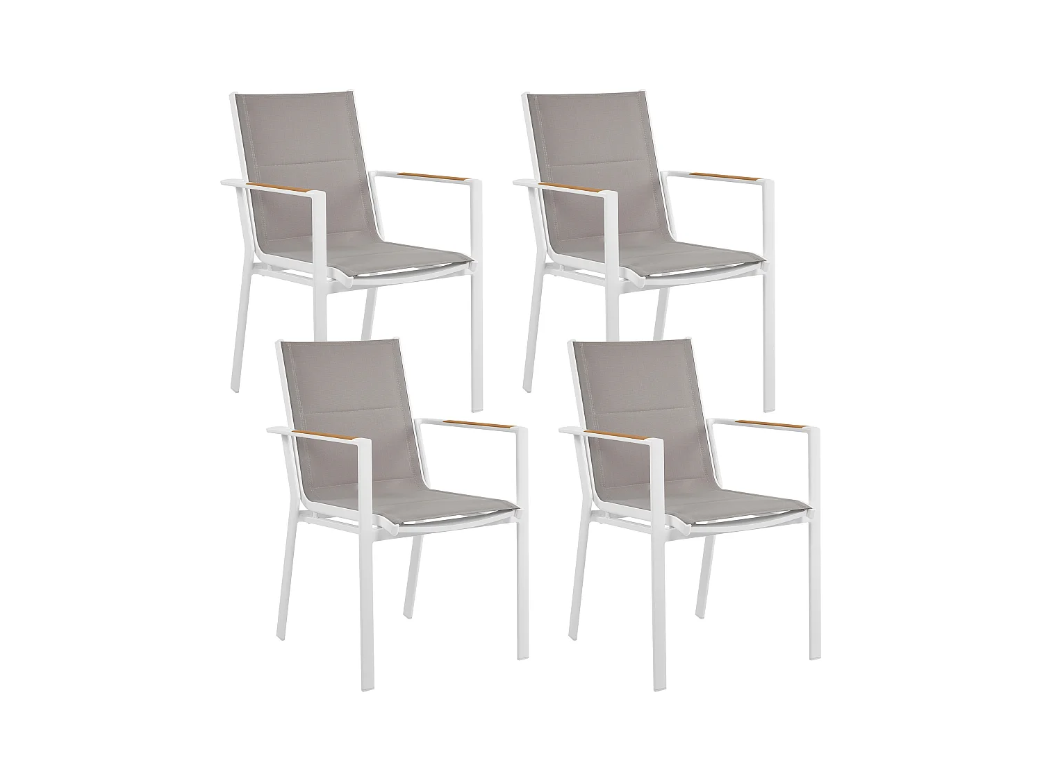 Lot de 4 chaises de jardin BUSSETO Métal Gris