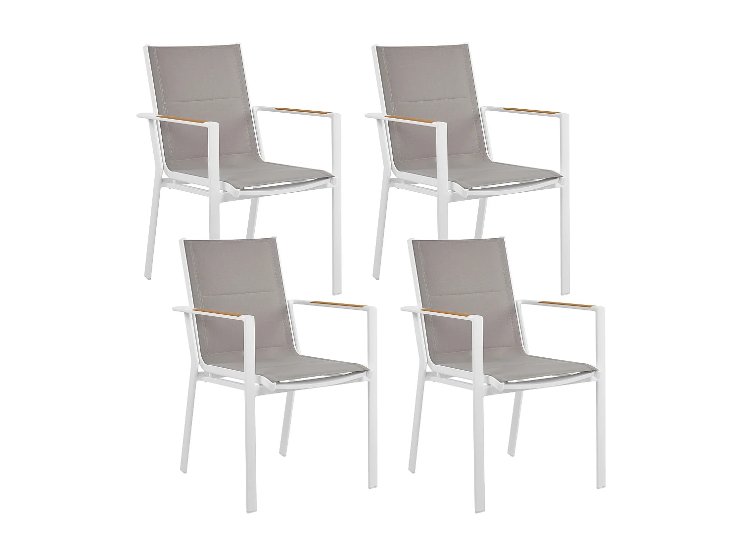 Set di 4 sedie da giardino BUSSETO Metallo Grigio