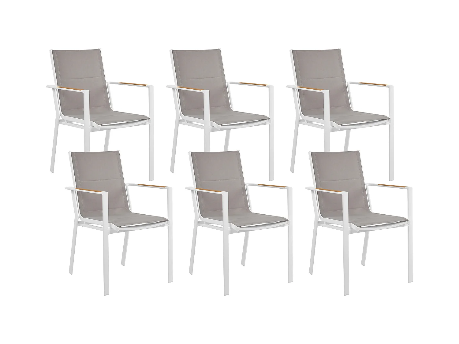 Lot de 6 chaises de jardin BUSSETO Métal Gris