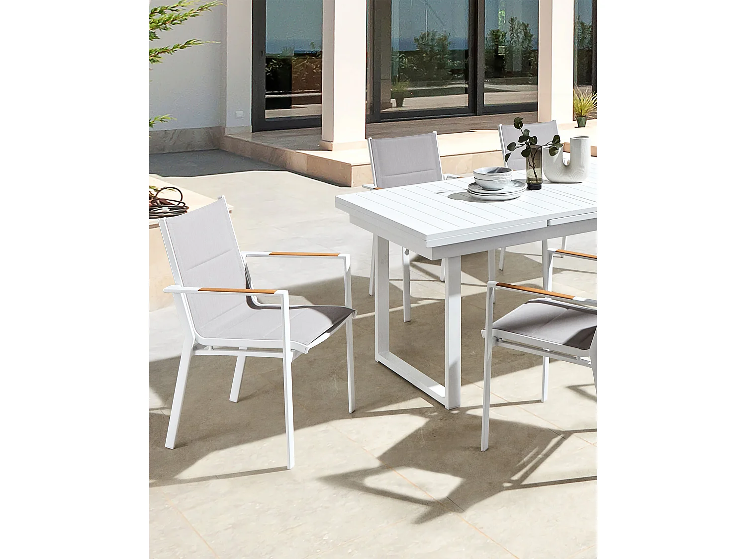Set van 6 tuinstoelen BUSSETO Metaal Grijs