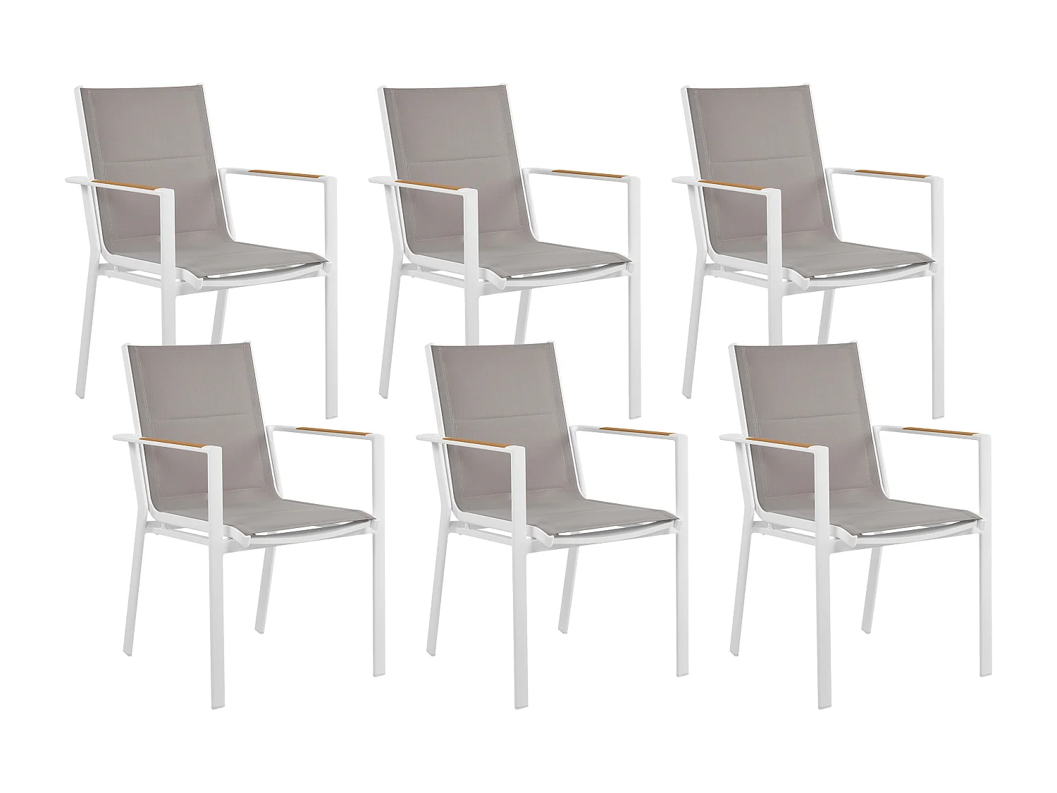 Conjunto de 6 cadeiras de jardim BUSSETO Metal Cinzento