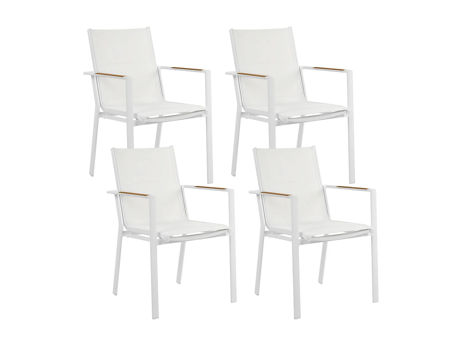 Lot de 4 chaises de jardin BUSSETO Métal Blanc